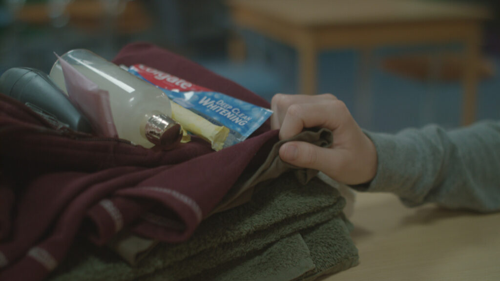 Clean dry clothes for homeless people