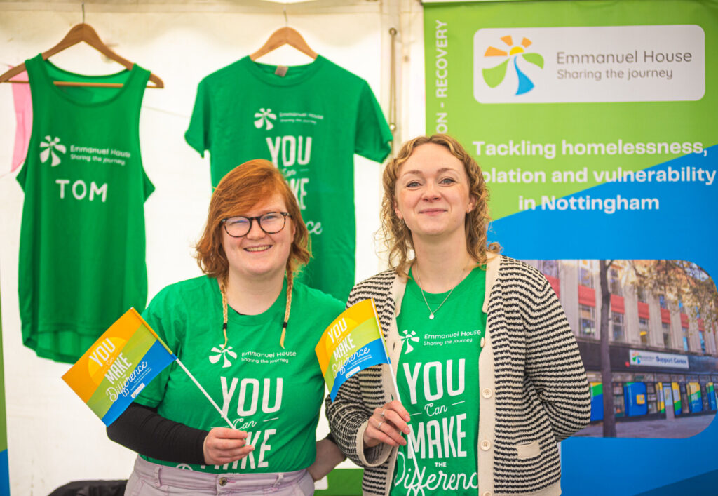 Emmanuel House staff at the Robin Hood Half Marathon race village