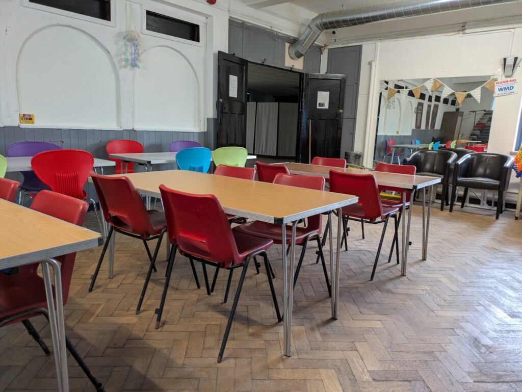 Nottingham Winter Shelter - eating area