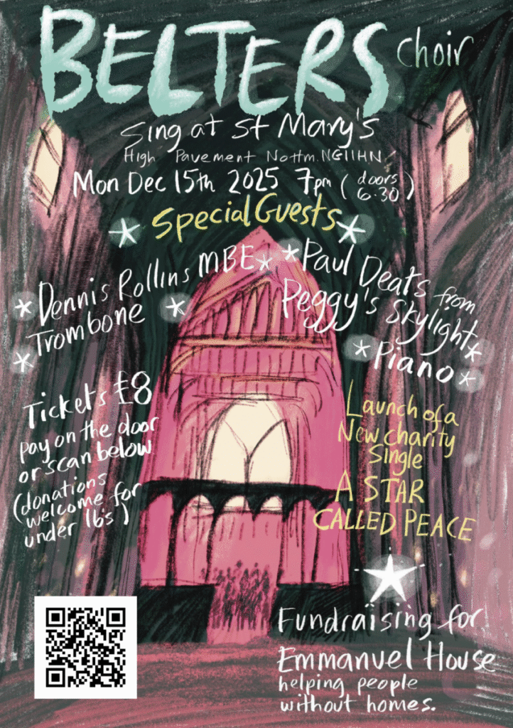 Belters Choir sing at St Mary's - flyer.